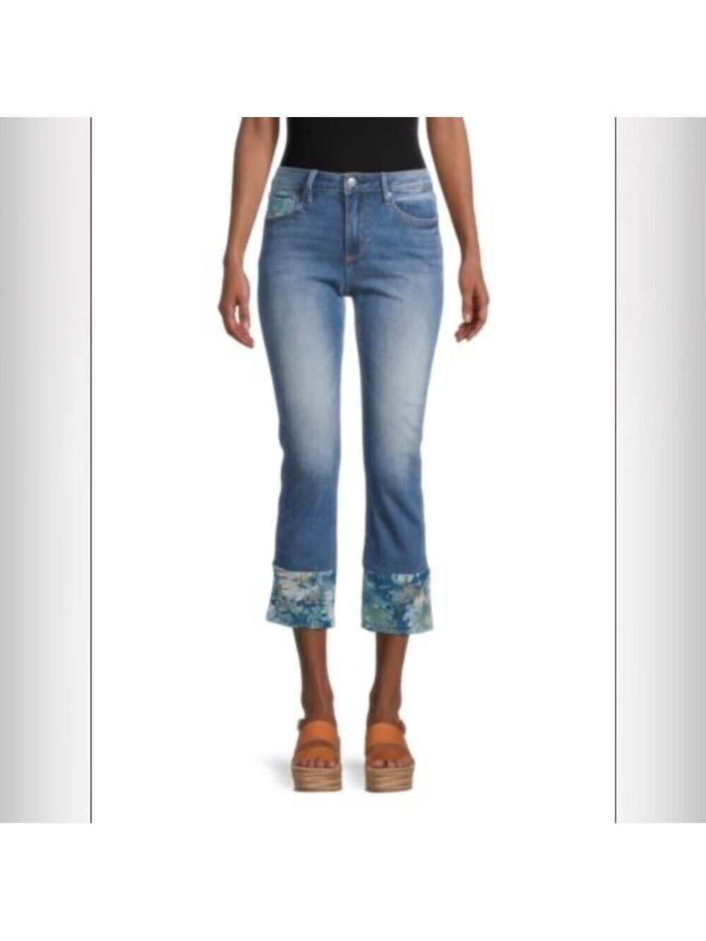 DRIFTWOOD Colette Straight Embroidered Cropped Jeans Sz 28X26